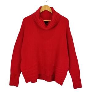 Rachel Zoe Women's Boxy Fit Cowl Neck Sweater Red Size Large